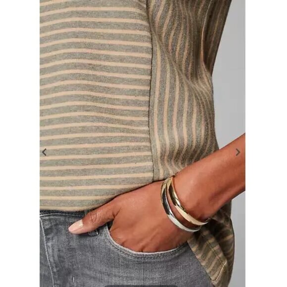 J. Jill Seamed Mock-Neck Top Warm Gray Tan SP - Picture 4 of 16